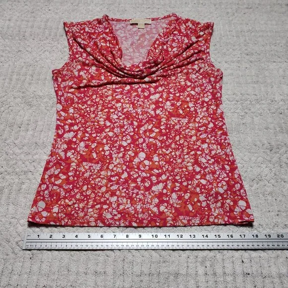 Michael Kors Women's Floral Patterned Cowl Neck Top Size M - Picture 4 of 9